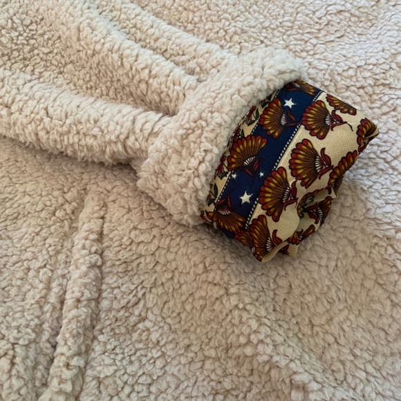 🎉NWOT Mystree Teddy Bear Oversized Wrap Front Coat, Size LG,Cream/Multi … - Picture 9 of 9